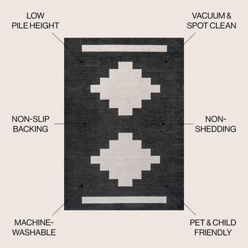 Adriel Geometric Tribal Medallion Machine-washable Area Rug